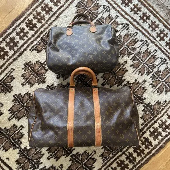 LOUIS VUITTON AS-IS Monogram Lot Set Speedy 30 & Keepall 45 Projects bags duffel - Picture 5 of 10